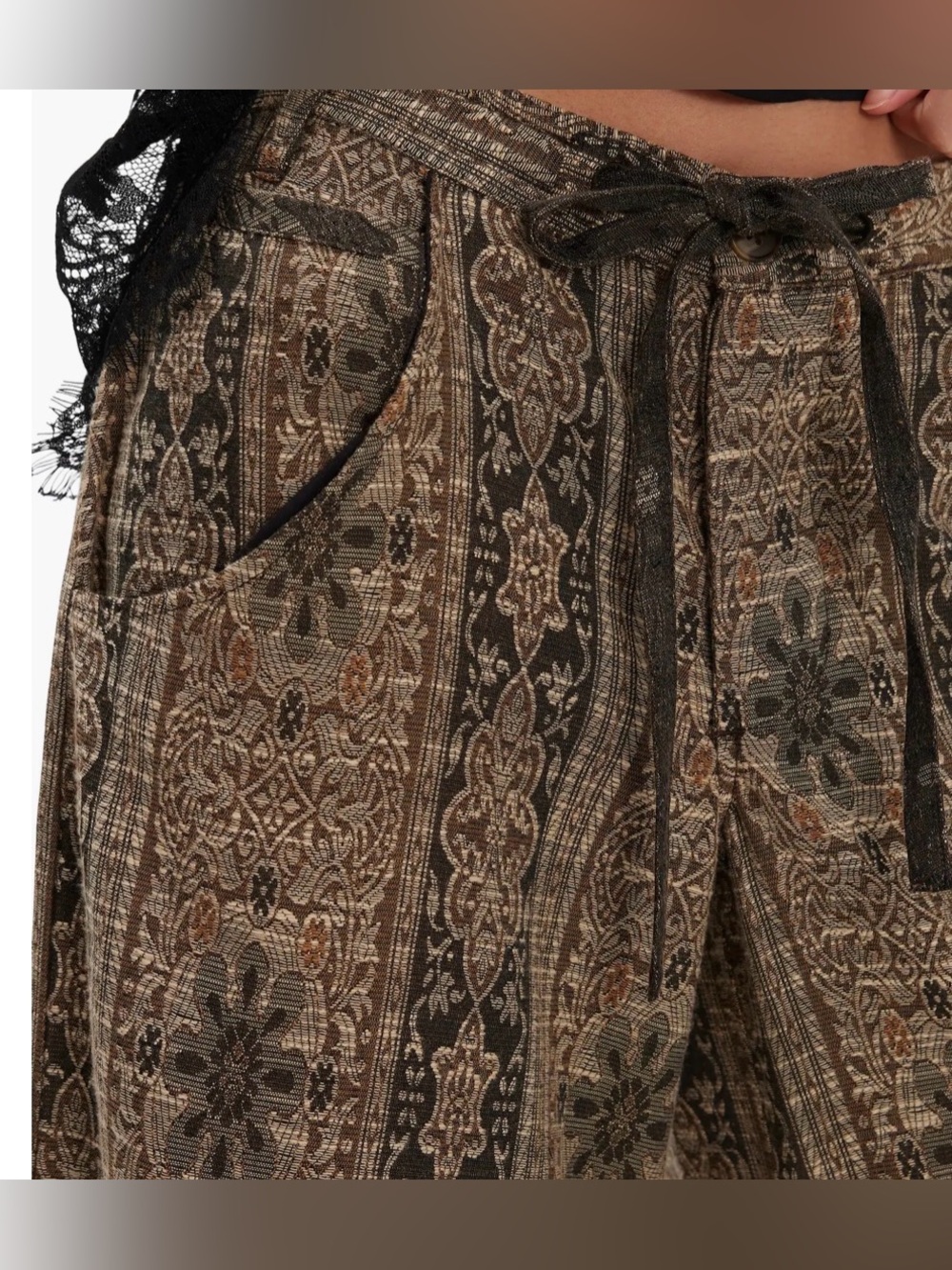 Free People Dahlia Wide Leg Pants in Original Combo - Picture 3 of 3
